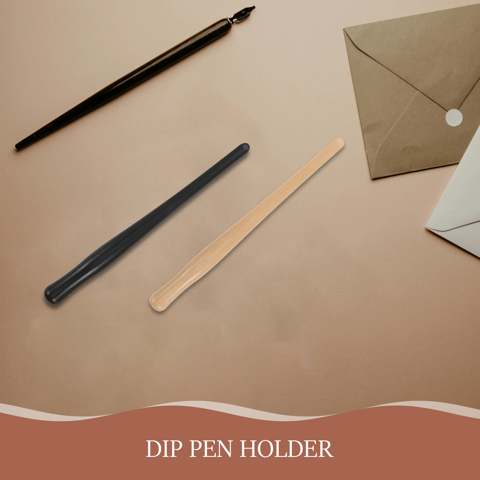 

2pcs Wooden Dip Holder Vintage Calligraphy Handle Replaceable Nib Compatible Comic Pen Holder For Sketching Drawing Journaling