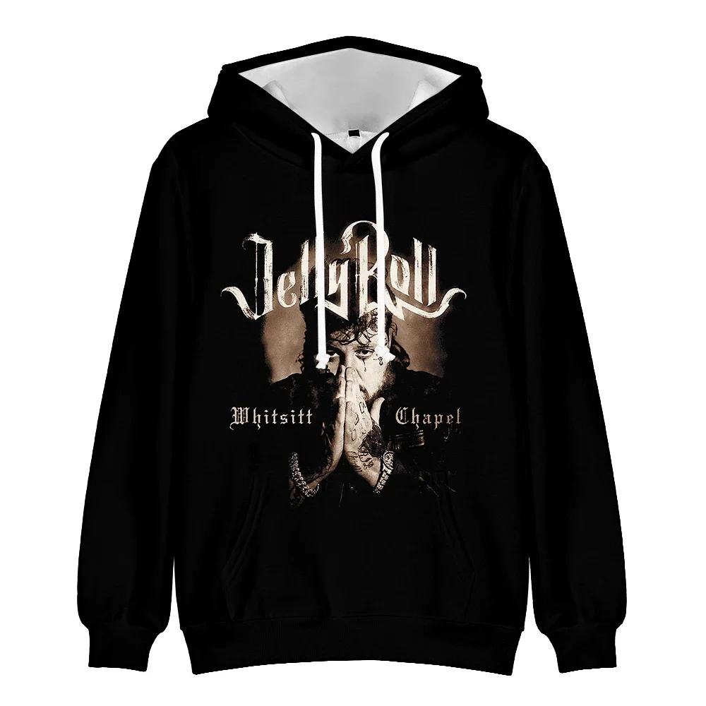 Jelly Roll Hoodies 2023 Backroad Baptism Tour Whitsitt Chapel Merch 3D Print Unisex Fashion Boys Hooded Tops Casual Sweatshirts