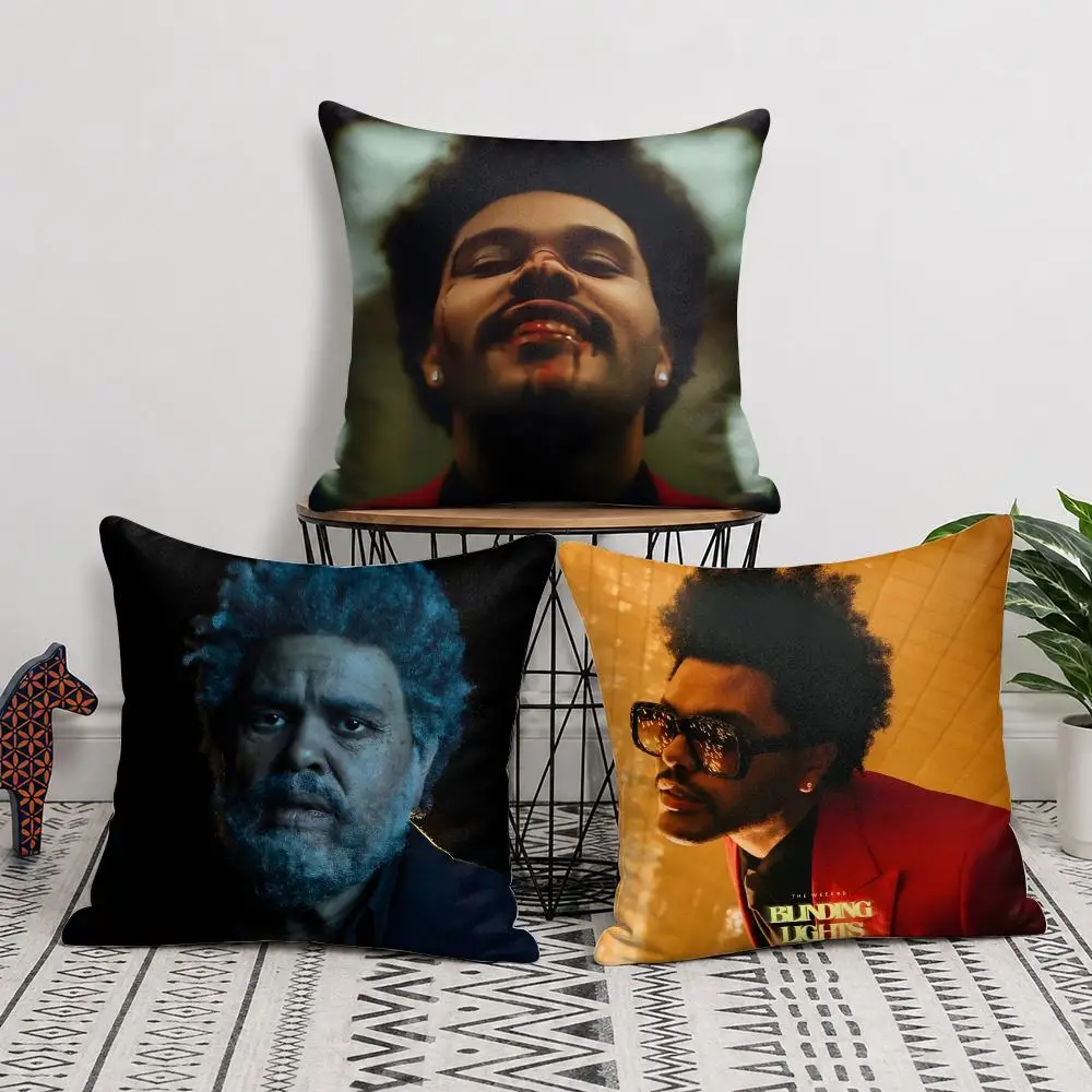 Singer Album T-The W-Weeknd Cushion Cover Double-Sided Plush Sofa Pillow Case Organic Breathable Invisible Zipper
