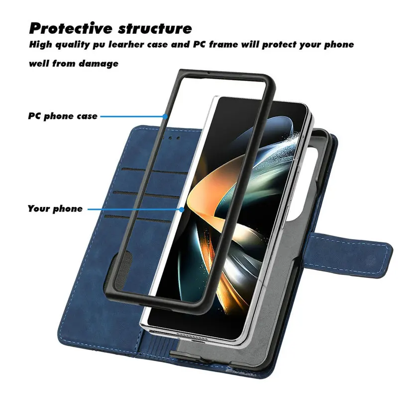 Voor Samsung Galaxy Z Fold 7 5G 2025 Flip Case Lederen Portemonnee Houder Kaart Funda Voor Galaxy Z Fold 6 5 4 3 Case Z Fold7 Cover