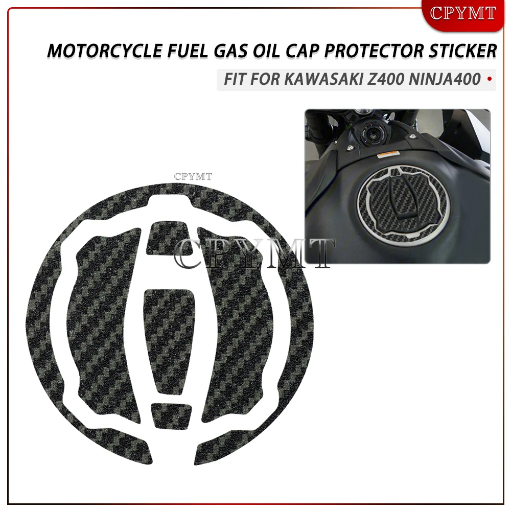 

Fuel Tank Gas Cap Cover Accessory Sticker Decal Carbon Fiber Frosted Fit for Motorcycle Kawasaki Z400 ninja400 NINAJ 400 z400