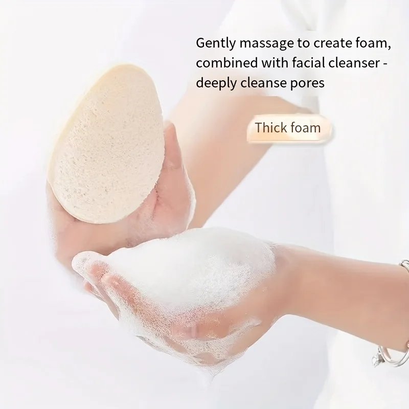 قطعة واحدة من إسفنجة التنظيف العميق للوجه - مزيل مكياج لطيف، وسادة تنظيف ناعمة غير سامة لجميع أنواع اللون البيج الفاتح #3