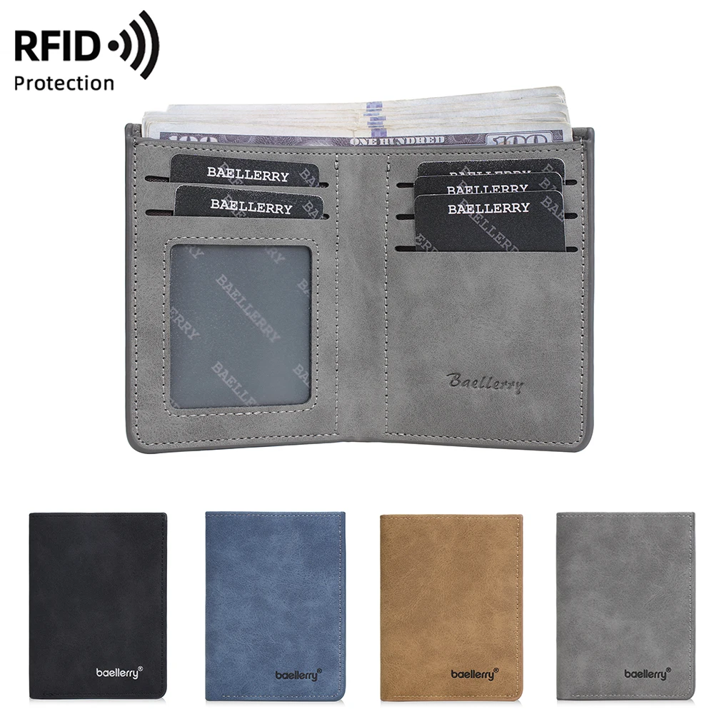 Nuovo portafoglio da uomo semplice con clip per carte corte Portafogli maschili sottili di alta qualità Portafoto Portafoglio in PU smerigliato per uomo