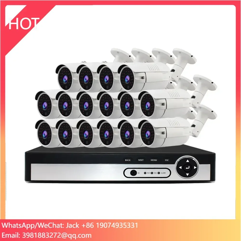 Fabbrica cinese 30M Distanza IR 16 canali H.265 + Nvr Kit Sistema di telecamere Sistema di telecamere di sorveglianza Poe esterno 16 canali 5MP