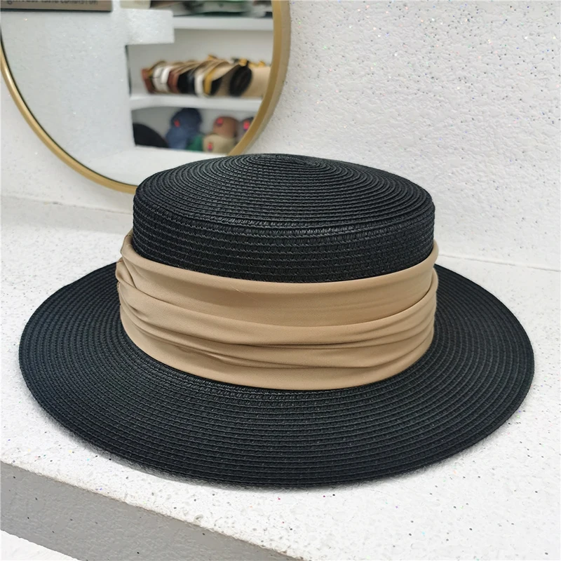 hats for women summer Beach outing Luxury straw hat sunhat new Visor panama elegant Fashion designer cap Free shipping church