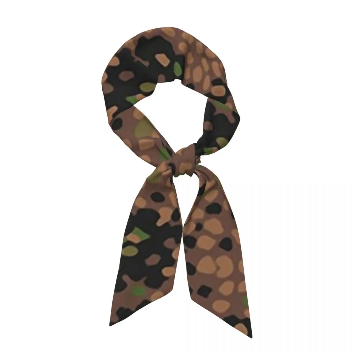Splintertarn German WW2 Camouflage Army Military Camo Women Long Narrow Scarf Soft Skinny Scarf Multi-use Neck Head Wrap for