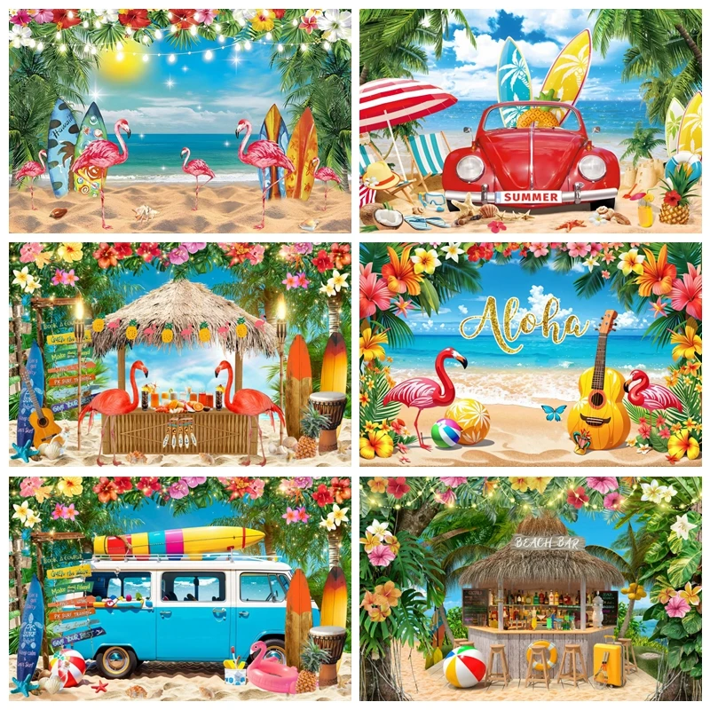 

Hawaii Summer Seaside Backdrop for Photography Pool Party Beach Baby Shower Photo Photographic Background Photocall Photo Studio