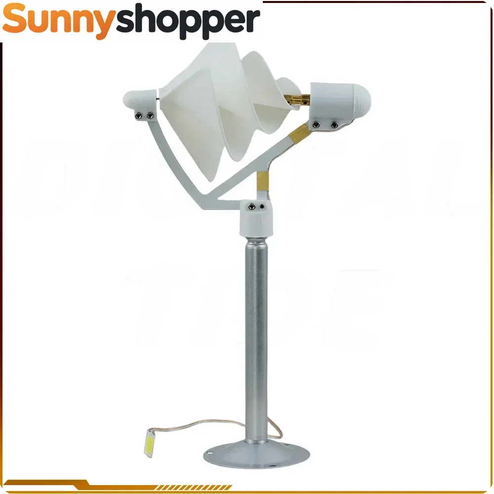 10W Micro Spiral Wind Generator Model Permanent Magnet Generator Wind Turbine Model Breeze Start Generator with LED Lights