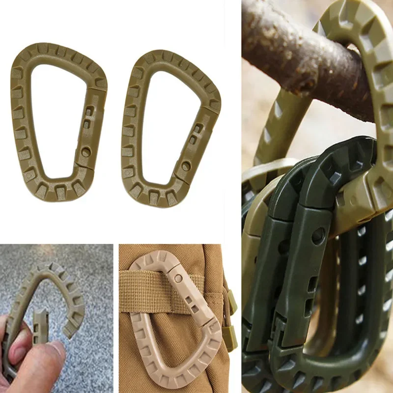 Tactical Carabiner Clip Set Outdoor Steel Hook Camping Lock Daily Key Chain Keychain Buckle Backpack Bag Karabiners