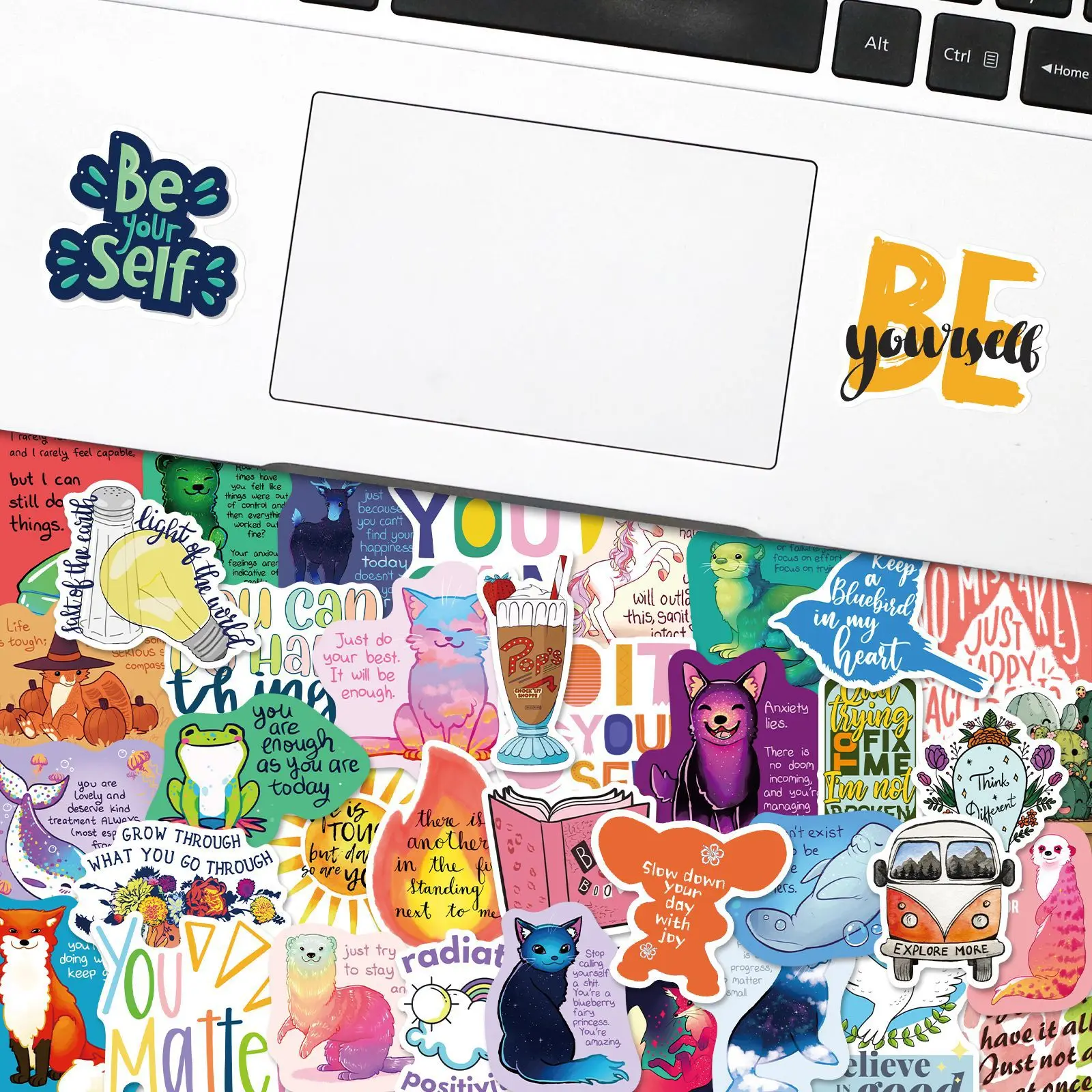 50/300 stücke Healing Text Aufkleber Englisch Slogans Inspirational Text Student Aufkleber