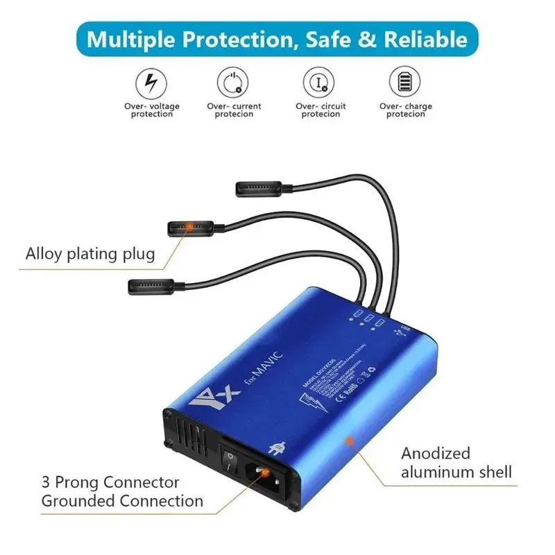 5in1-充電ハブインテリジェントバッテリー充電ホーム充電器-mavic-pro-プラチナドローンアクセサリー用