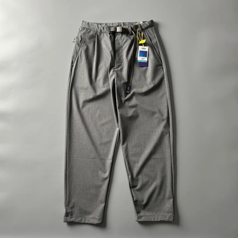 

L56525 Anti-Wrinkle Loose Fit Summer Thin Casual Men's Pants Japanese Sle Loose Trousers Workwear Straight Leg Long Pants