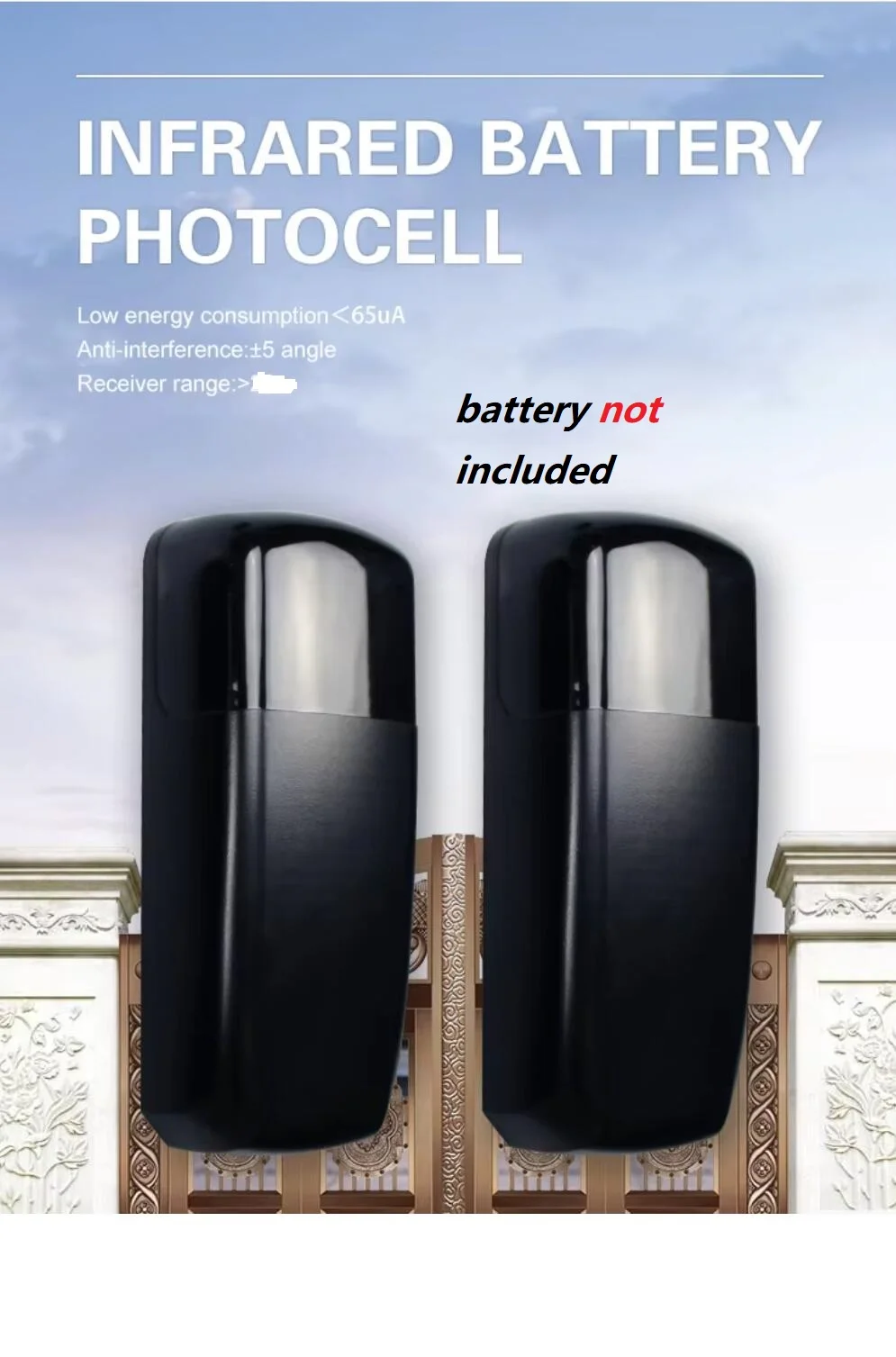 

12M 12V24V Safety Reflection Photocell battery powered Photoelectric Beam Sensor for Swing Sliding Gate Opener Garage Door motor