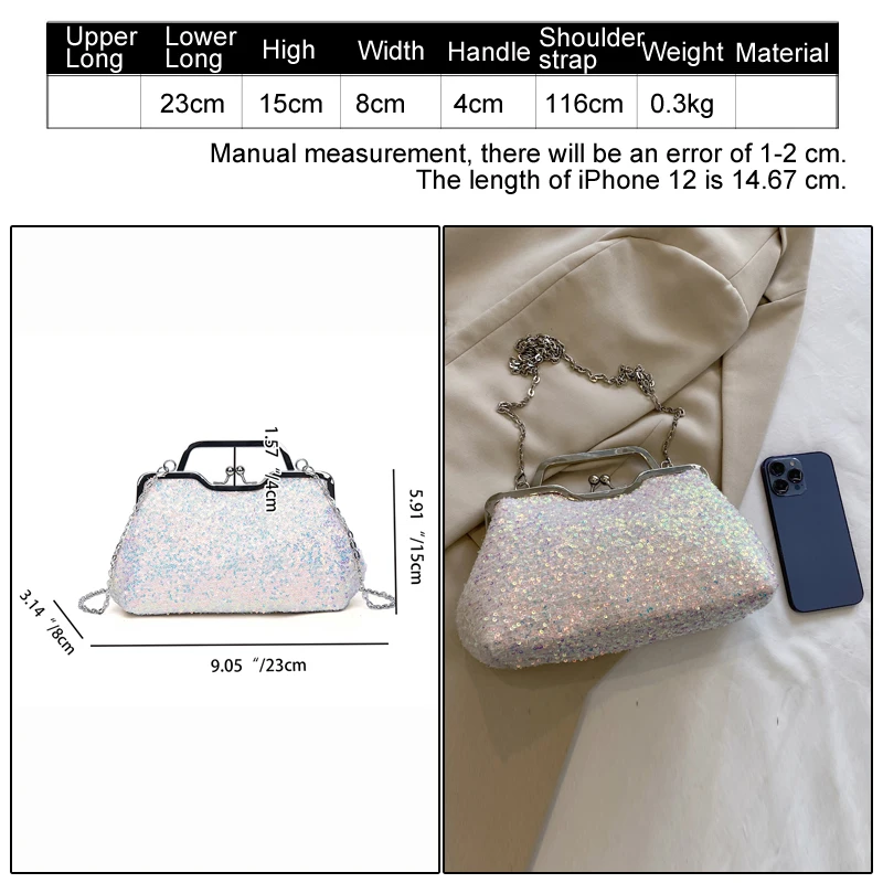 Shining Crossbody Bags For Women Sequined Women\'s Bag Female Purses Luxury Lady Party Wedding HandBag Fashion Evening Clutch bag