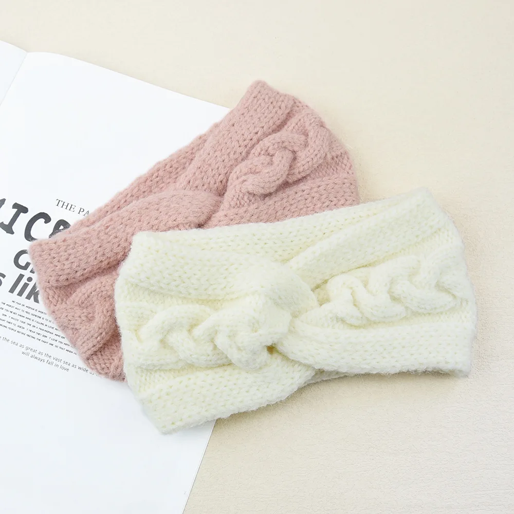 New Fashion Fried Dough Twists Cross Headband For Women Elegant Wide Brim Hair Bands Autumn Winter Ear Warmers Makeup Head Bands