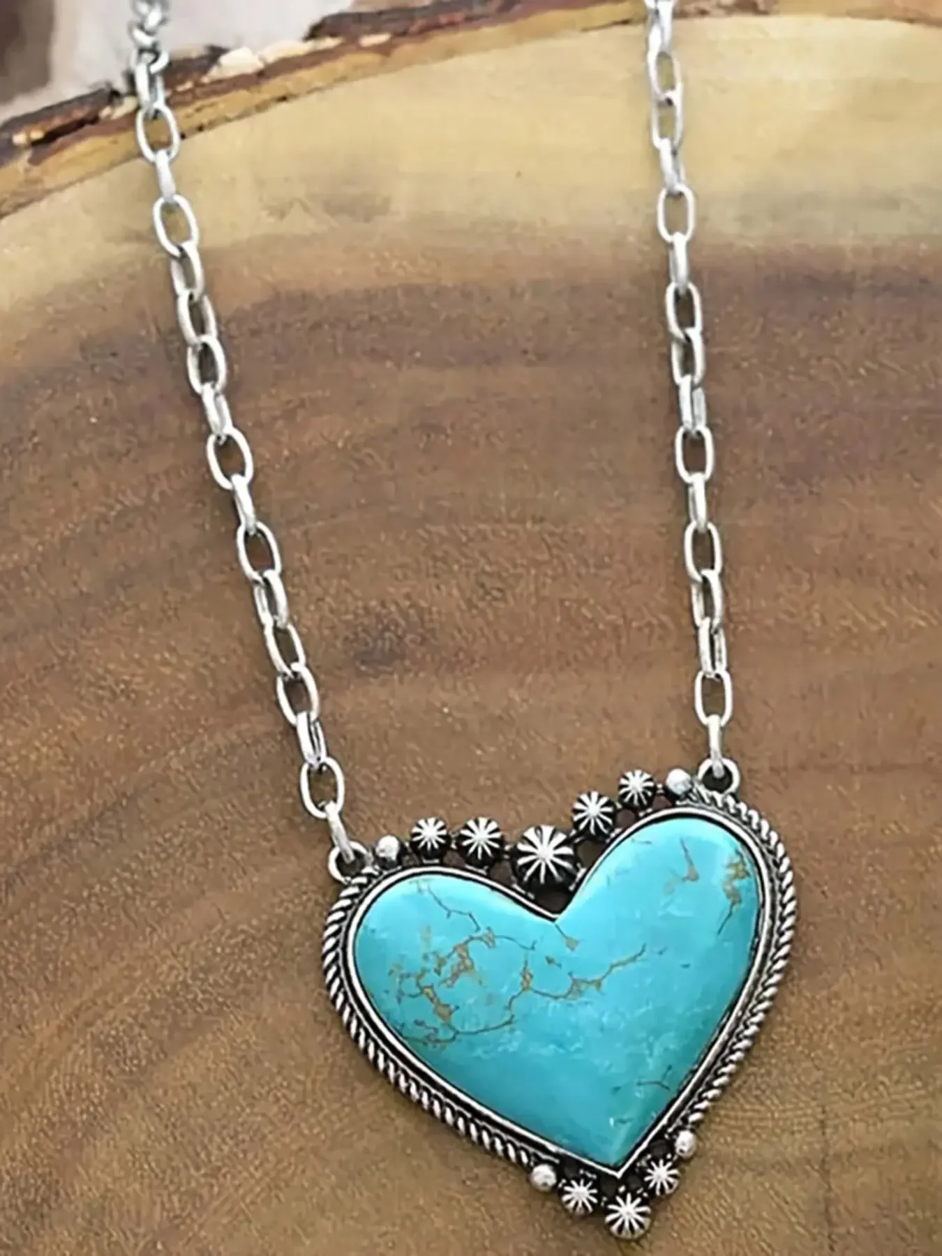 Vintage Bohemian Heart Pendant Necklace for Women, Daily Wear Jewelry, Boho Style Jewelry, Unique Design Accessory, Perfect Gift Idea, Love Heart Necklace