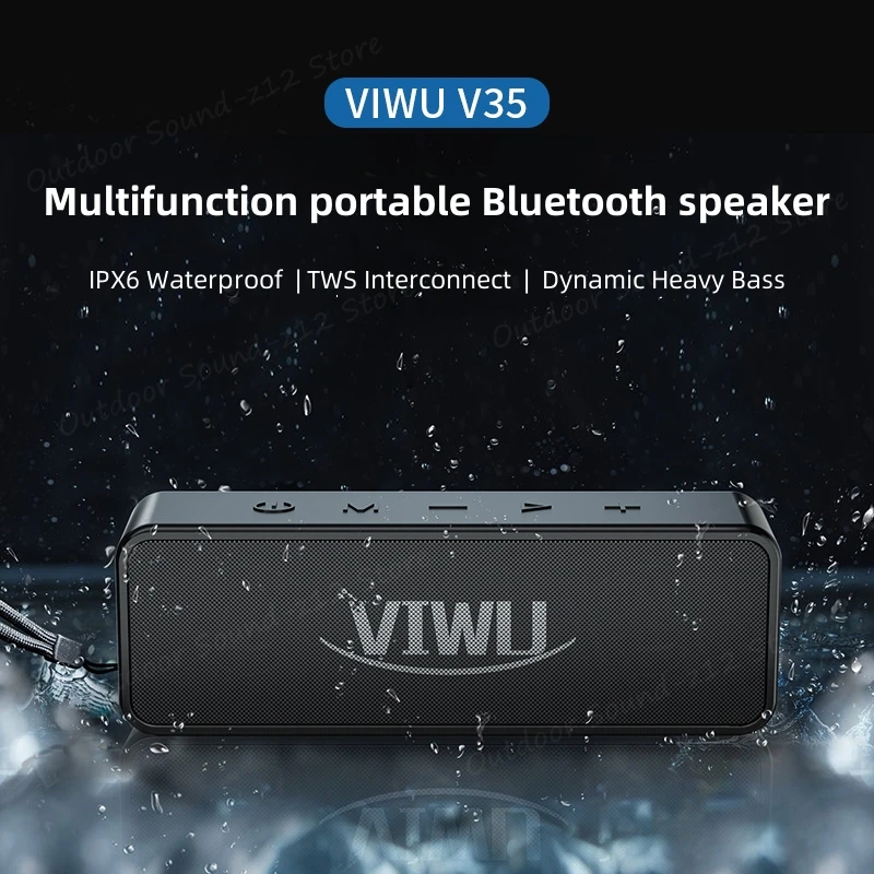 

V35 30W High Power Deep Bass Portable Bluetooth Outdoor IPX6 Waterproof Wireless Speakers Hi-fi High Volume 4000mAh Long Standby