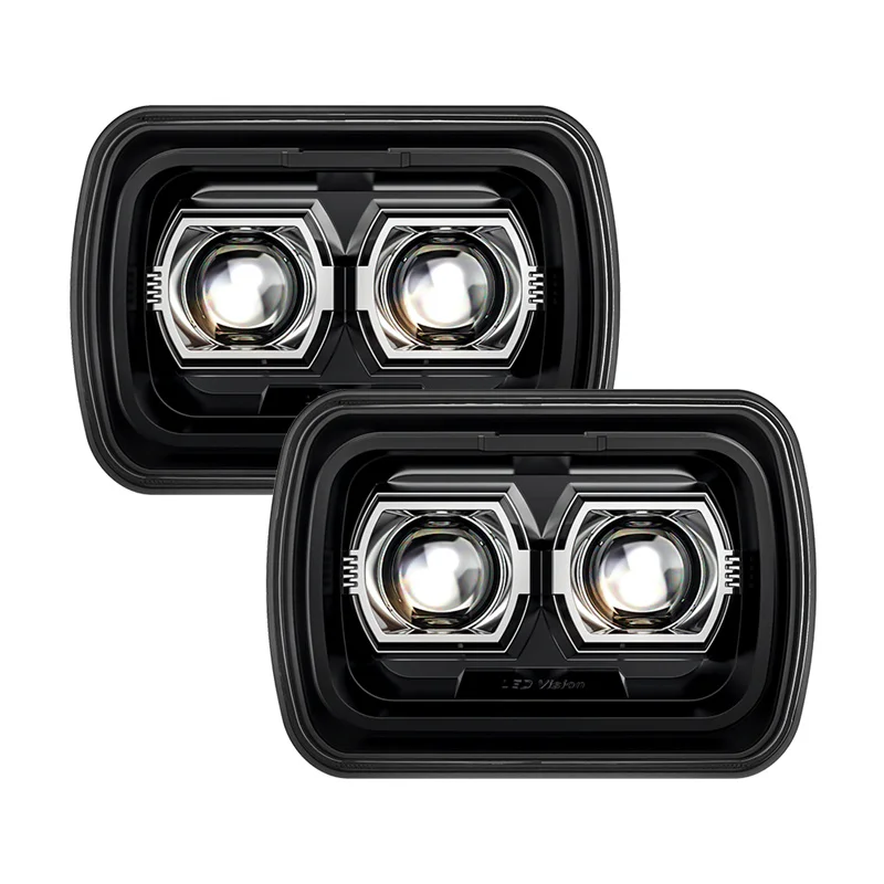 

2pcs Square 7x6 5X7 inch LED Headlights Hi/Lo Beam LED Projector Headlamp For Jeep Wrangler YJ Cherokee GMC Toyota Pickup Truck