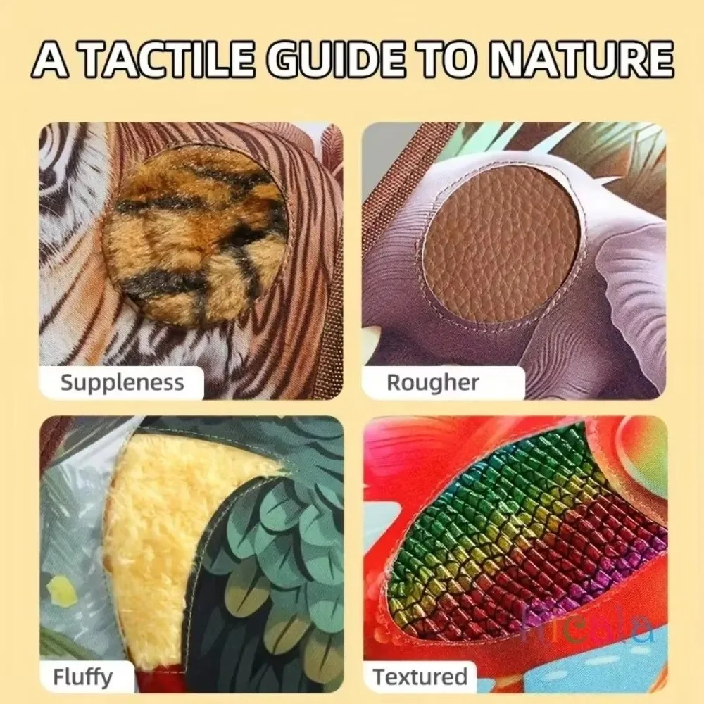 New Cognitive Training Touch Books Soft Animal Theme Early Education Books Portable Sensory Development Toys Gift