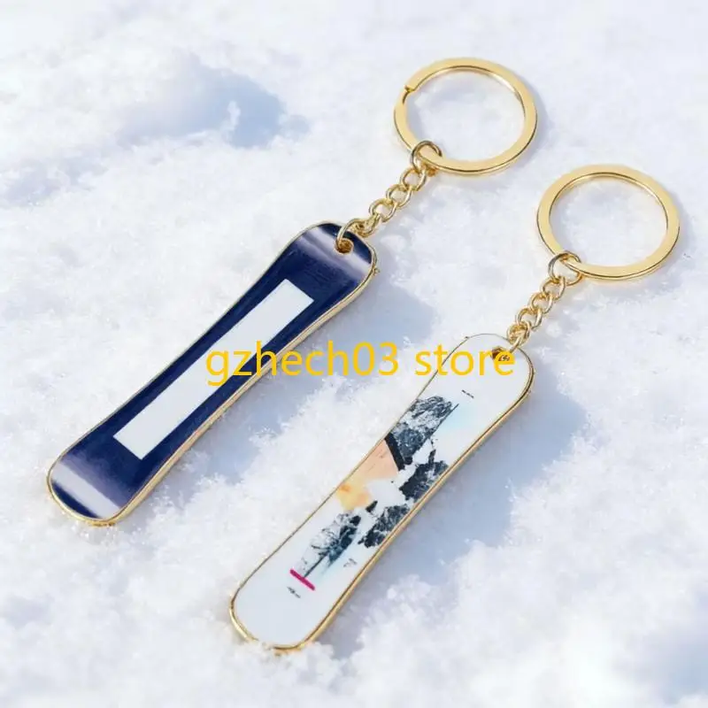 G2AC Skateboard Keychain Alloy Snowboard Keychain Holder For Backpack Bag Charm