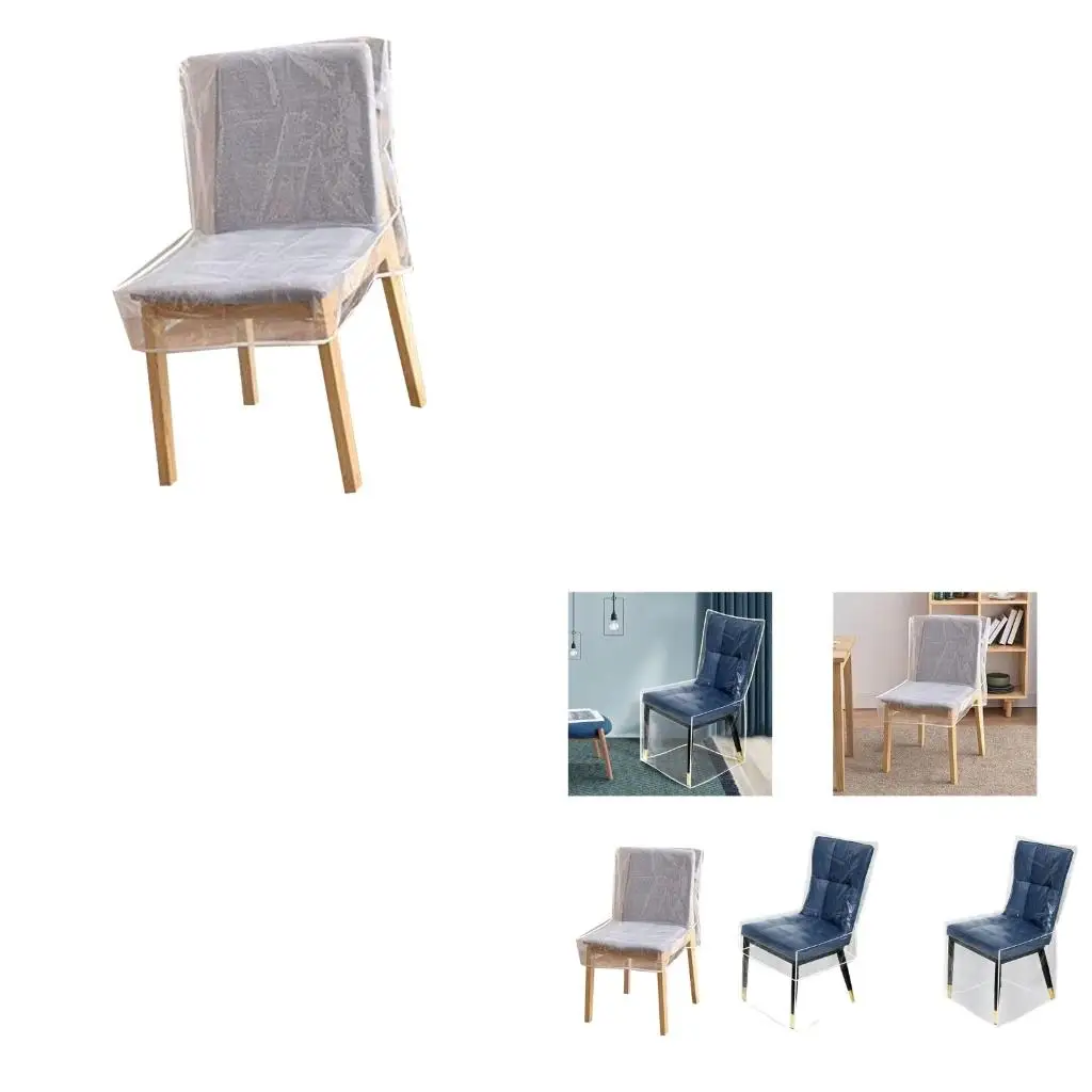  PVC Chair Protector Cover Optional Length For Various Chair Types Chair Cover for Dining Room Chair Slipcover