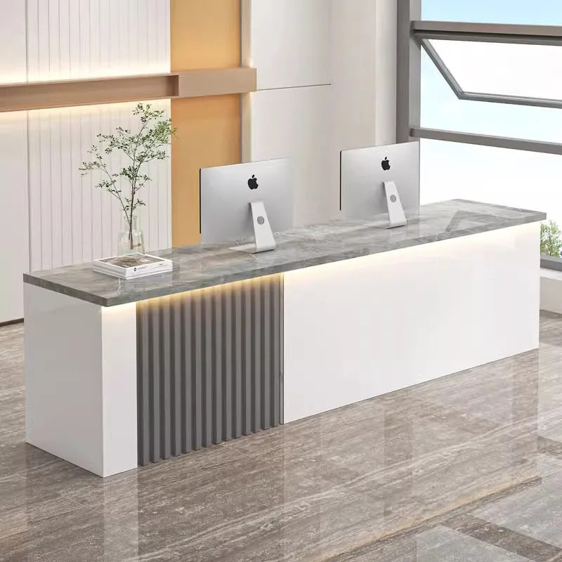 

-For Plastic Reception Desk Kitchen Modern Bar Reception Desk Salon Mostrador Nordic Office Bureau Chambre Trendy Furnit