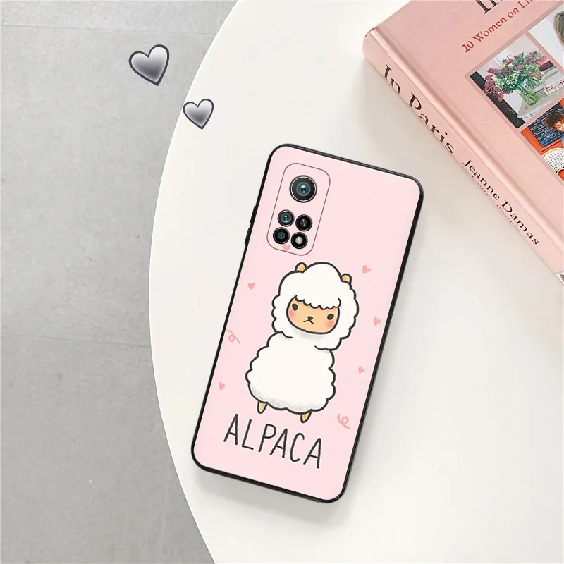 Color Alpaca Llama Soft Phone Cases For Xiami 12X 12T 13 CC9Pro 12 Lite Redmi Note12 Pro Plus 5G A1 A2 12C 12S Black Matte Cover