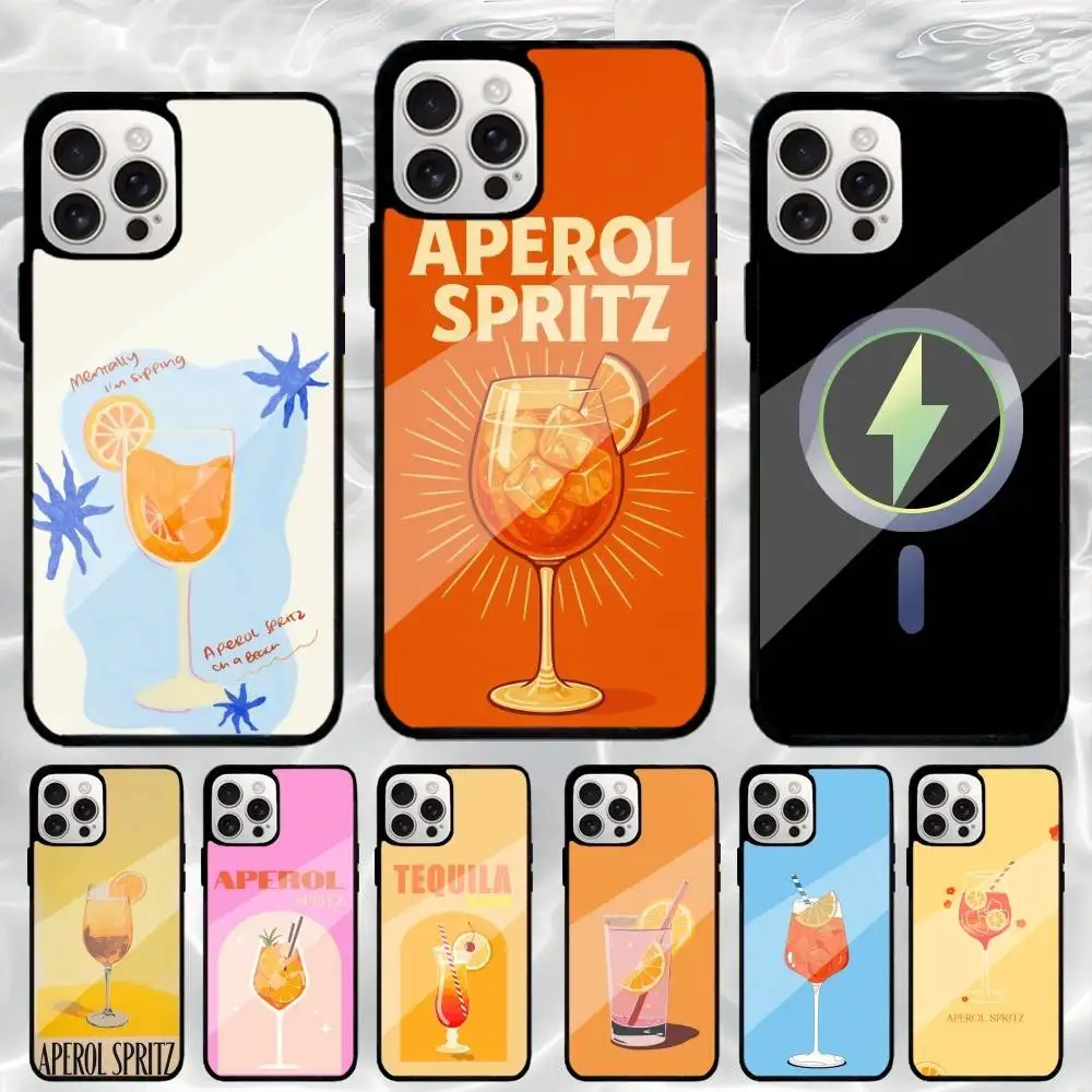 

A-Aperol Spritz Art Phone Case For iPhone17,16,15,14,13,12,11 Plus,Pro Max Magnetic For Magsafe Wireless Charging