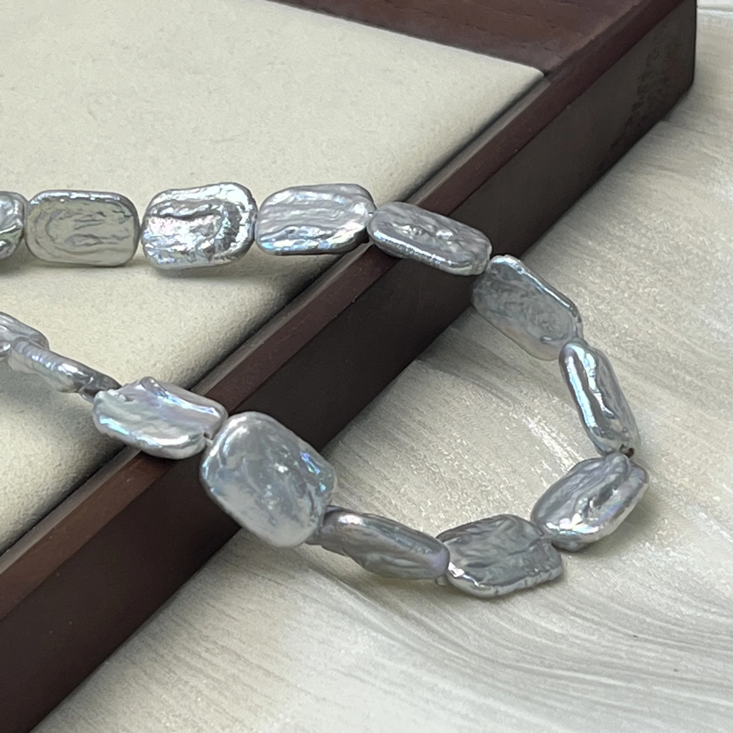 

12x16mm3A Square Natural Freshwater Baroque Gray Pearl Isolated Bead Jewelry MakeDIY Necklace Bracelet Accessories Women Wedding