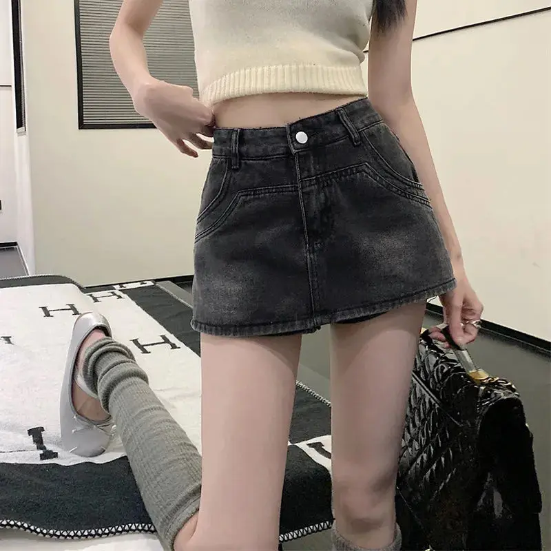 

Шорты женские летние джинсовые простые однотонные модные уличные с высокой талией винтажные повседневные популярные Mujer универсальные брюки в корейском стиле