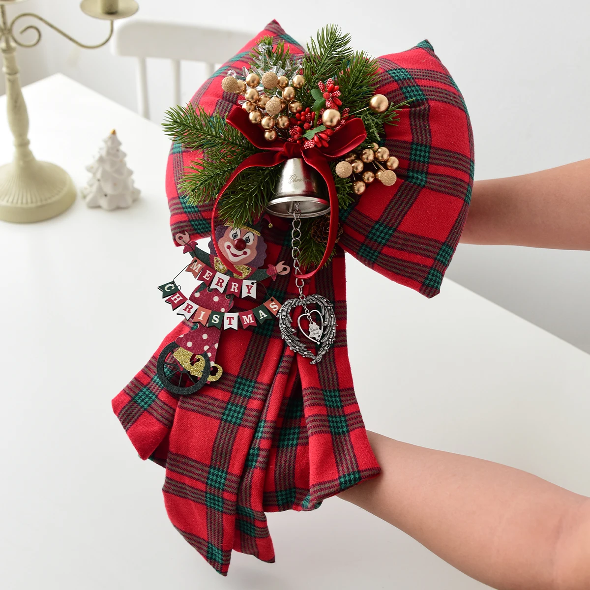 1 piece of Christmas decoration velvet three-dimensional Christmas bow hotel Christmas tree holiday party decoration