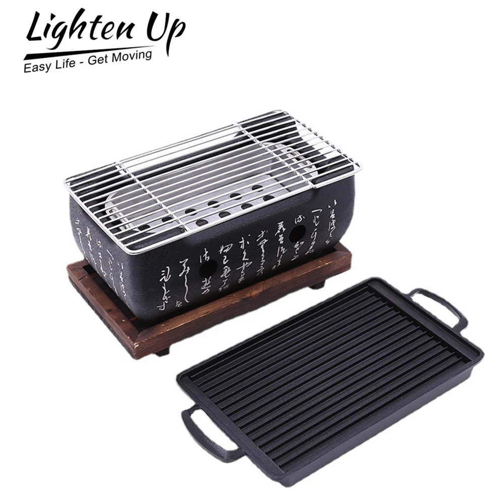 Barbecue Oven Outdoor Non-stick Barbecue Plate Kitchenware Japan Square Charcoal Grill Portable Barbecue Stove For Cooking Tea