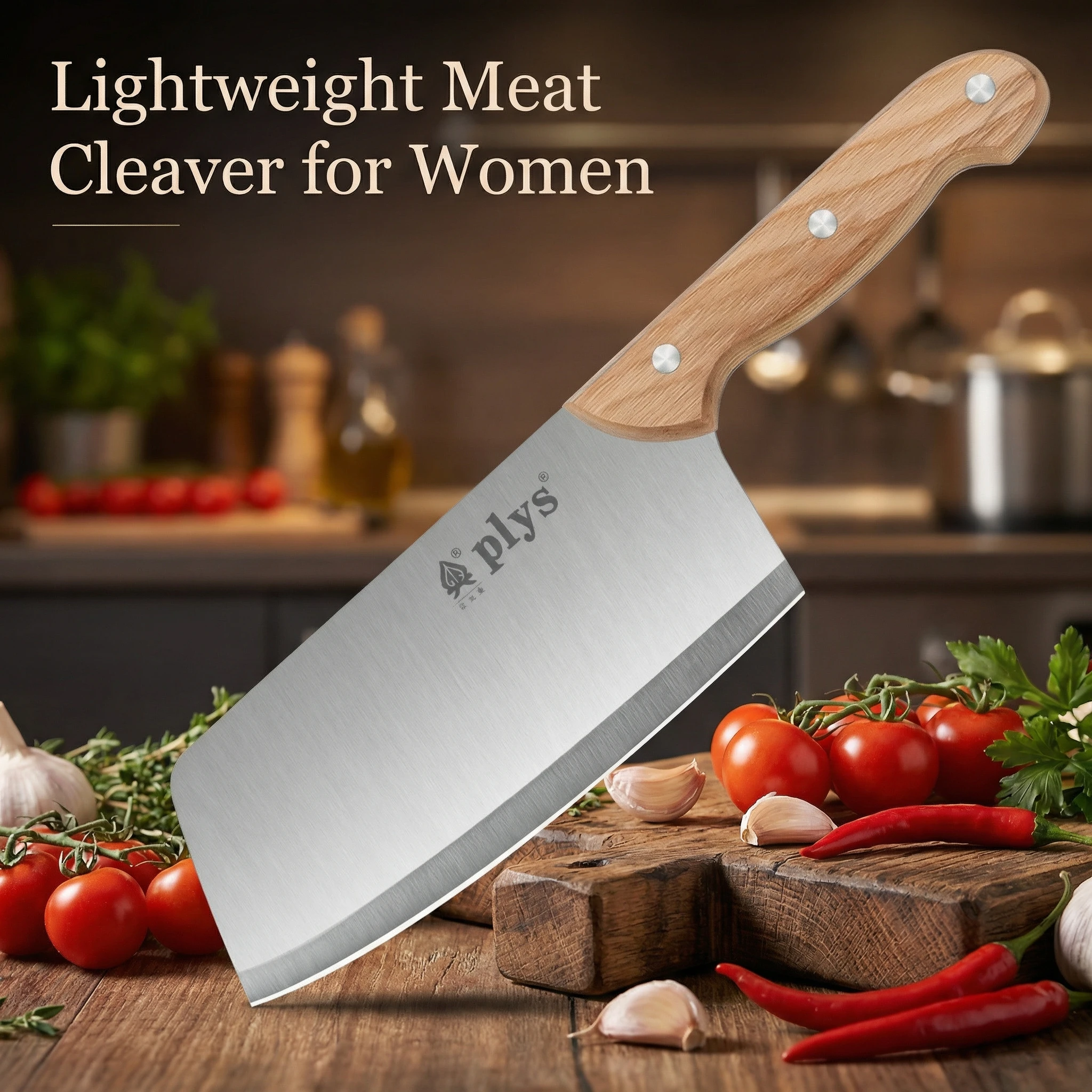 Neues leichtes Fleischbeil für Frauen – scharfes Edelstahl-Schneidemesser, kleines Küchenmesser für Fleisch und Gemüse, Kochwerkzeug