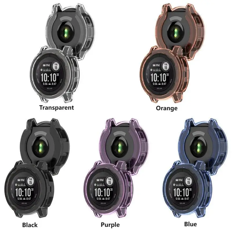 Clear Soft TPU Hollow Case for Garmin Instinct Crossover Protective Smart Watch Strap Silicone Bumper Protector Shell Accessoies