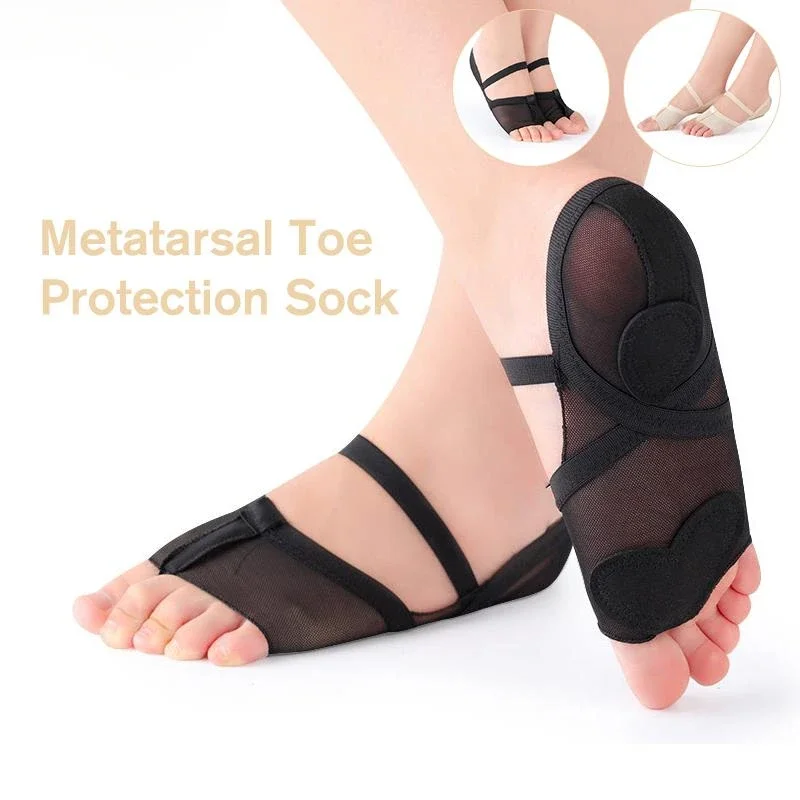 1Pair Breathable Toe Metatarsal Protection Sock for Belly Ballet Latin Dance Yoga Forefoot Pad Half Lyrical Shoes Foot Care Tool