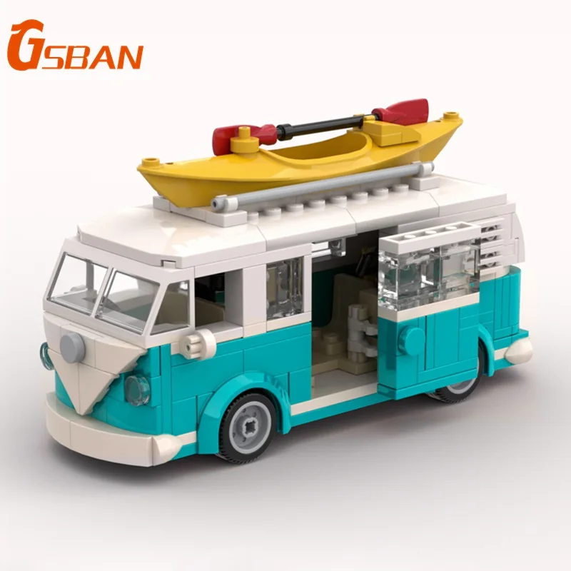 GSBAN Creative Technical Car T1 Camper Van Vehicle 309PCS Bloques de Construcción de Modelos de Vehículos, Juguetes para Regalos, Ladrillos de Coche