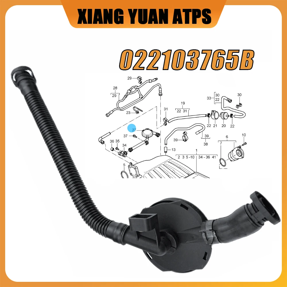 

022103765B Engine PCV Crankcase Vent Valve Hose Oil Separator For Porsche Cayenne 2004-2006 3.2L V6 95511076500