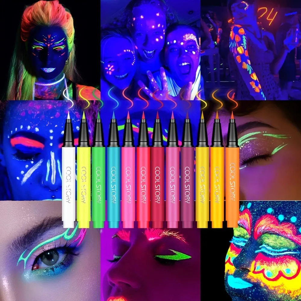 12 Color Glow in The Dark Face and Body Paint Pen Set