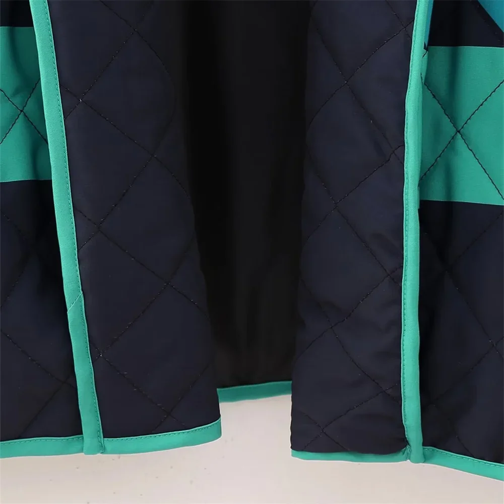 2024 Herbst neues Produkt Damenmode Freizeit vielseitige lose Kragen Langarm gespleißt Strickjacke Baumwoll jacke