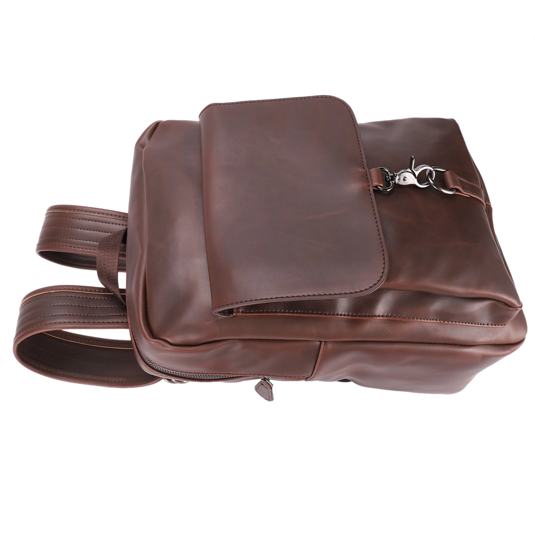 Sac à dos vintage en PU pour homme, sac d'école solide, sac à dos pour ordinateur portable de bureau d'affaires, sac à dos de voyage décontracté