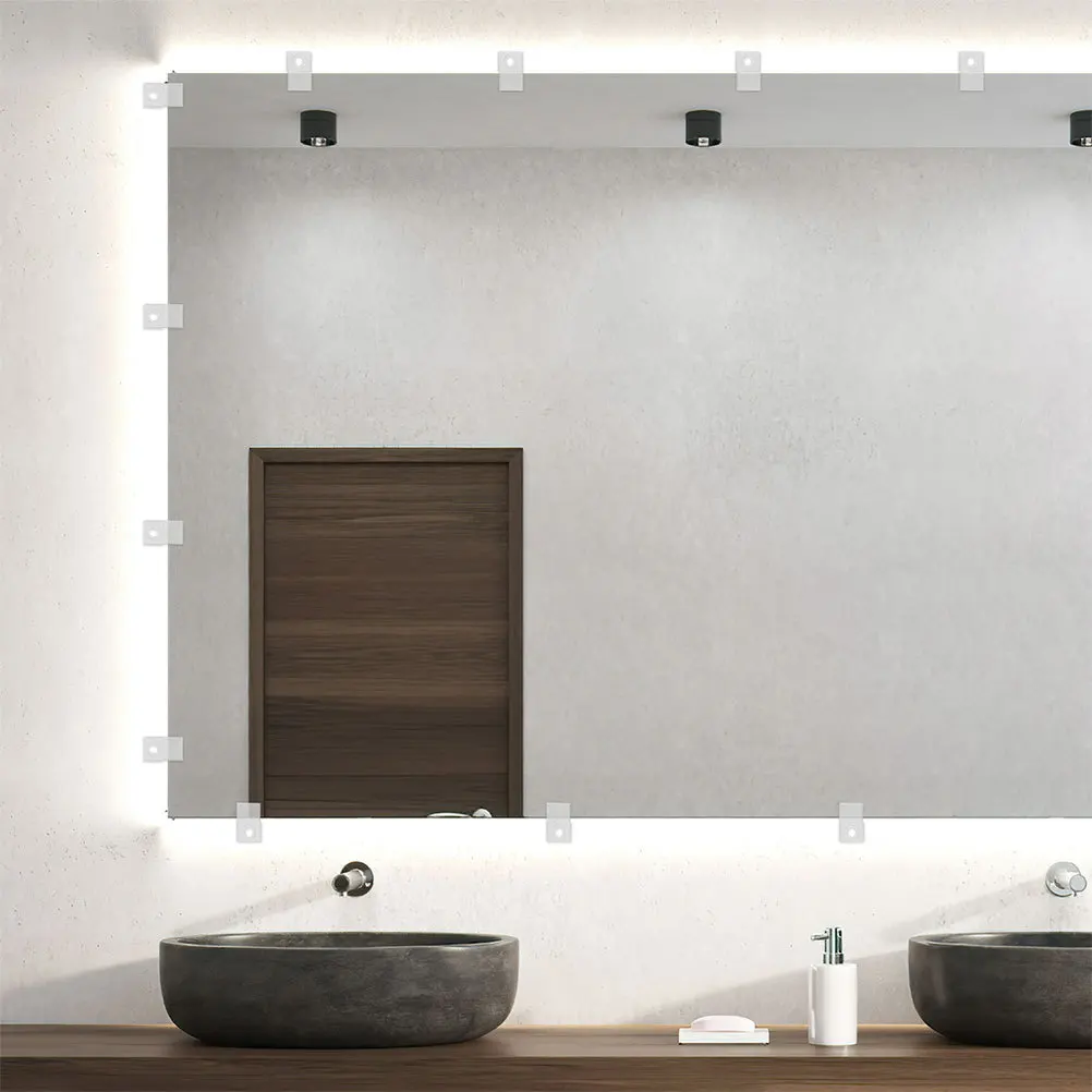 

25Sets Wardrobe Mirror Glass Clips Versatile Thickness Compatibility Heavy Duty Hanging Kit for Wall Mounting Mirror Hanger