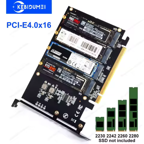 M.2 NVME SSD to PCIe 4.0 3.0 Adapter M.2 SSD GEN4 PCIe 4.0 PC Motherboard X1 X4 X8 X16 Expansion Card For 2230 2242 2260 2280