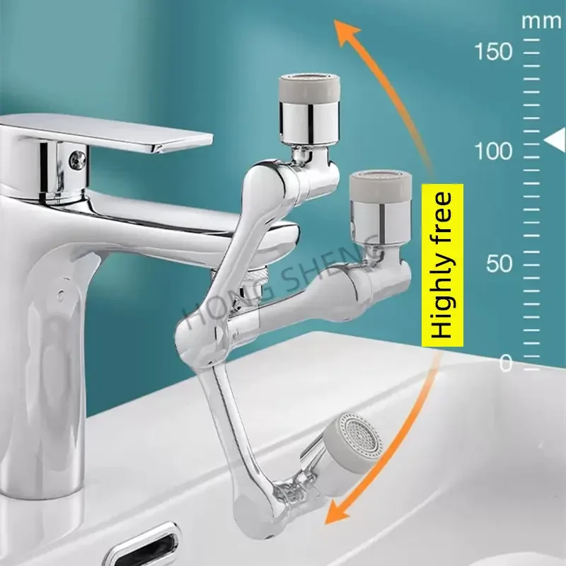 1440 Degree Universal Tap Aerator Splash-proof Swivel Water Saving Plastic Faucet Spray Head Wash Basin Tap Extender Adapter