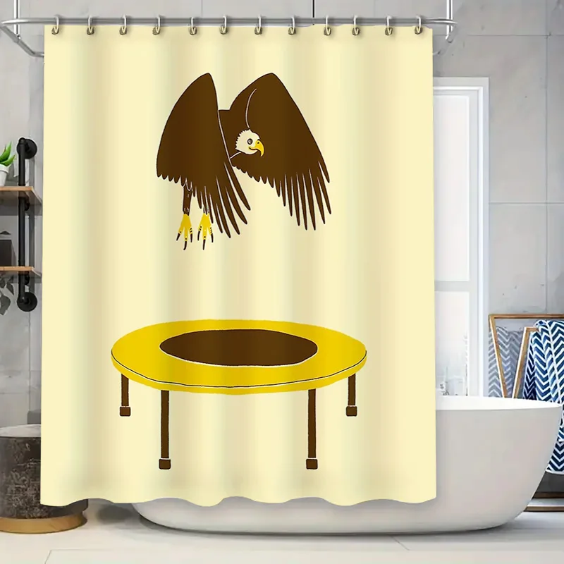 

Unique Eagle Shower Curtain Wild Bird Nature Forest Bathroom Decor Set Waterproof Modern Farmhouse Home Textile Artistic Pattern