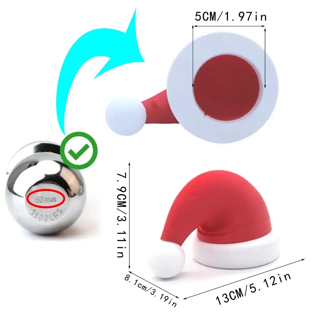 

3D Printed Wolf Head Ornament Red Christmas Hat Statue Sculpture Home Office Desktop Trailer Coupling Cover Decoration