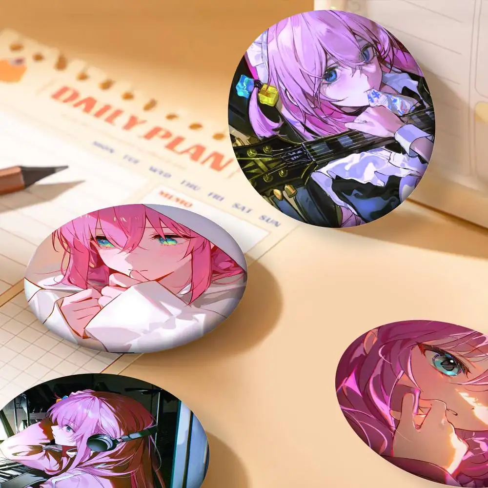 Anime Hitori Goto Pins Badges Round Laser Badge Brooch Clothes Backpack Accessories