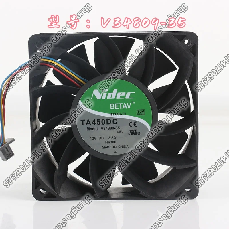 Cooling Fan Nidec 5V 24V 48V AC EC 12038 12CM 120X120X38MM case High air Volume Violent PWM 4-wire TA450DC V34809-35 DC 12V 3.3A