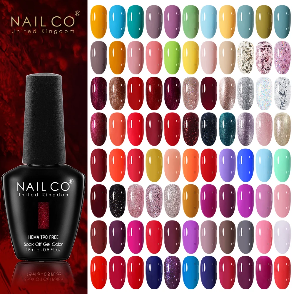 NAILCO 15ml Red Brown Colors Series Gel Varnish Nails Art Manicure Coffee UV Gel Nail Polish HEMA TPO FREE Gellak Design Lacquer