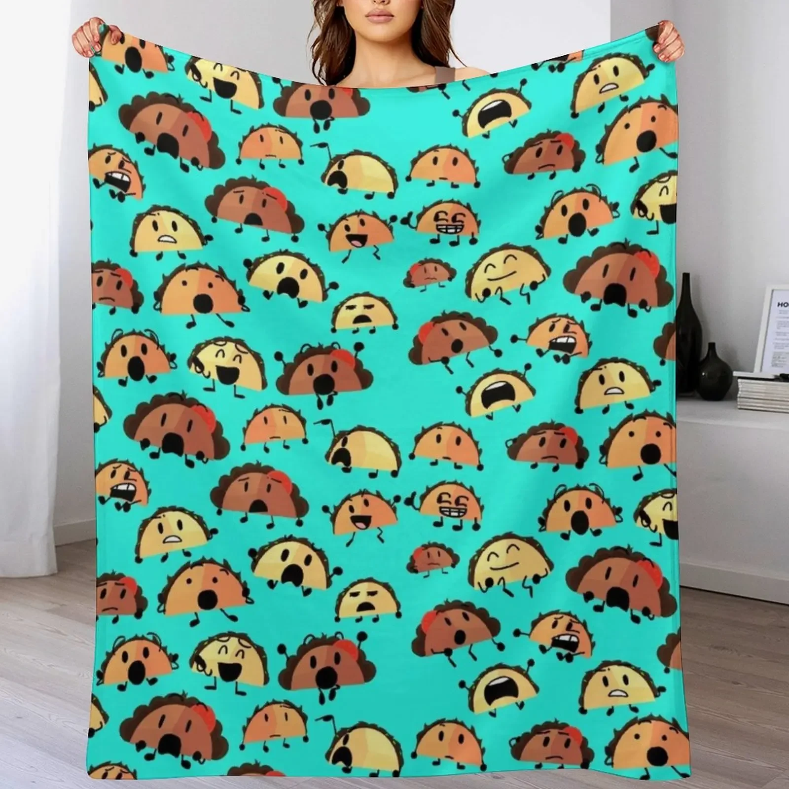 Tiny Tacos Pattern Throw Blanket Thin Multi-Purpose Blankets