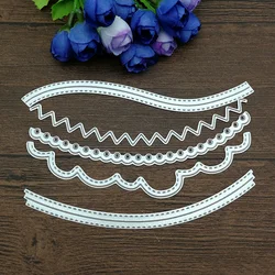 5 sztuk/zestaw ozdobne karty krawędzie metalowe wykrawacze szablony do DIY Scrapbooking Album wytłaczania kart papierowych Deco rzemiosło Die Cuts